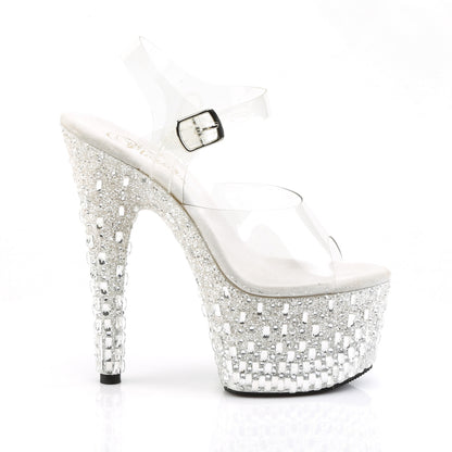 Pleaser Sandales pour femmes ADORE-708MR-5 CLR / WHT-SLV