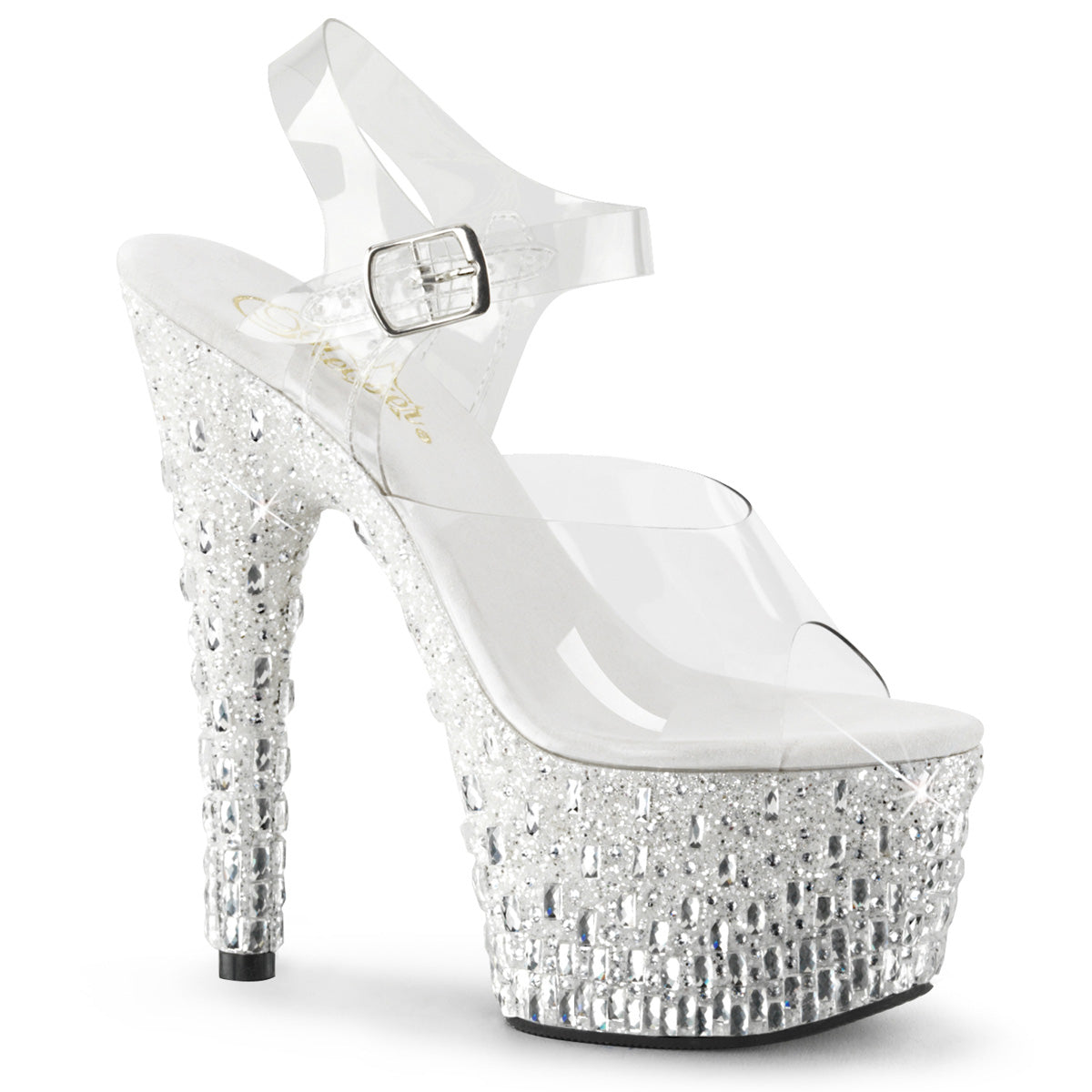 Pleaser Sandales pour femmes ADORE-708MR-5 CLR / WHT-SLV