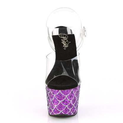 Pleaser Sandales pour femmes ADORE-708mslg CLR / Purple Multi Glitter