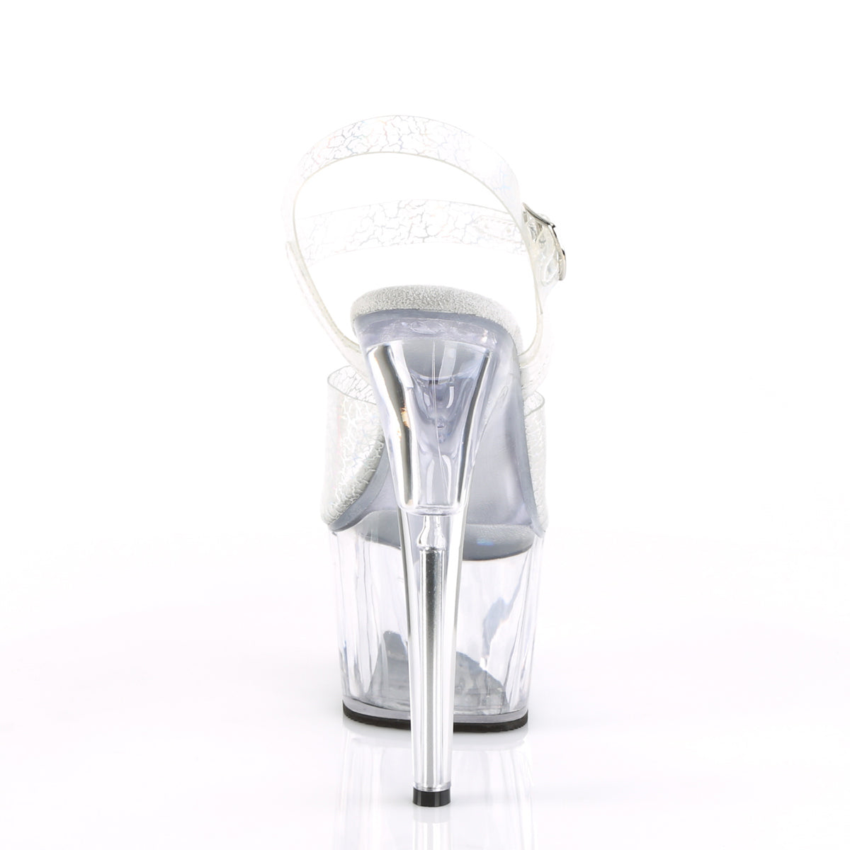 Pleaser Sandales pour femmes ADORE-708N-CK SLV Crackle Hologramme TPU / CLR