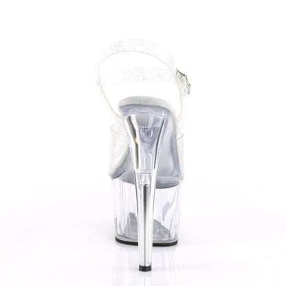 Pleaser Womens Sandals ADORE-708N-CK Slv Crackle Hologram TPU/Clr