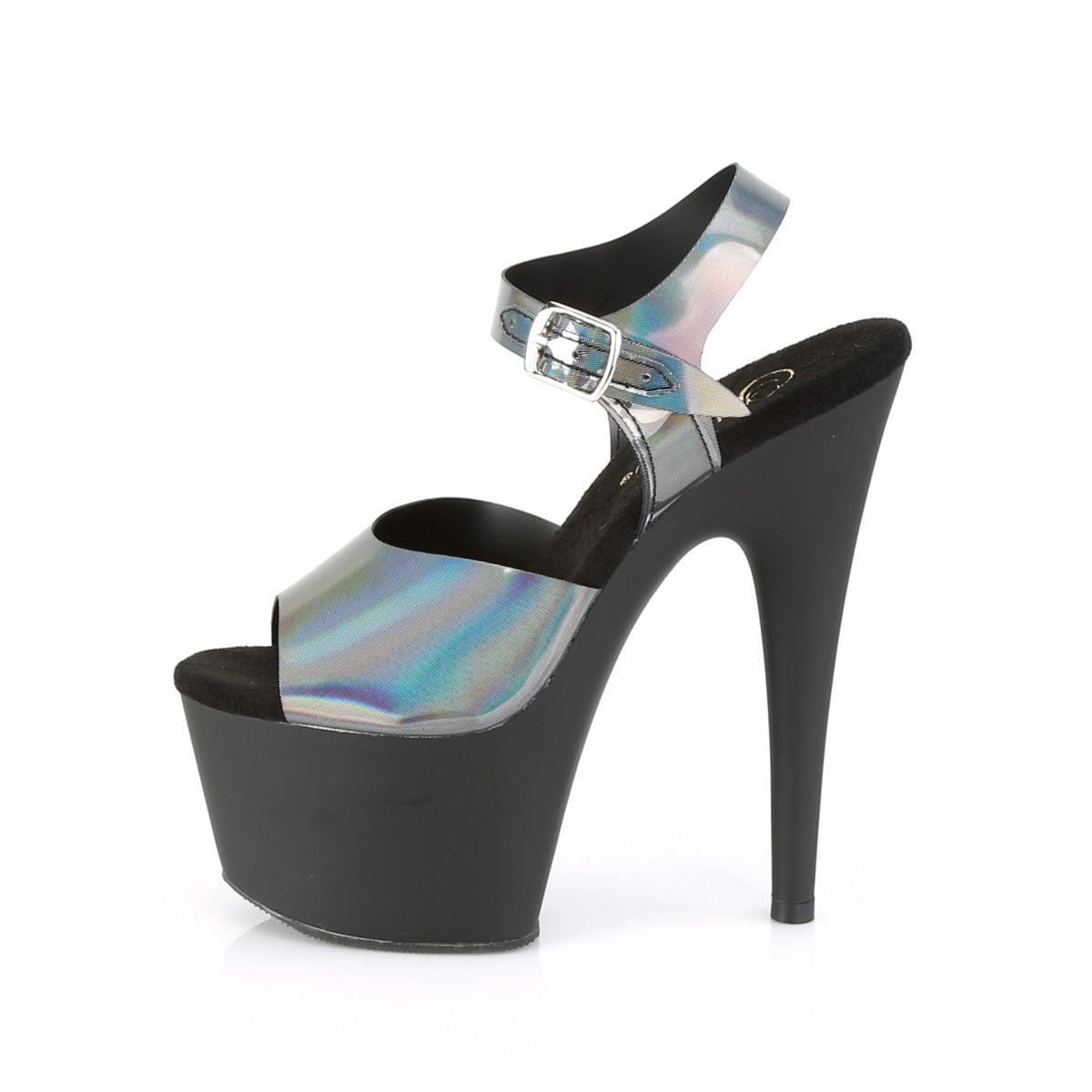 Pleaser Sandales pour femmes ADORE-708n-dt pawter hologramme tpu / blk mat