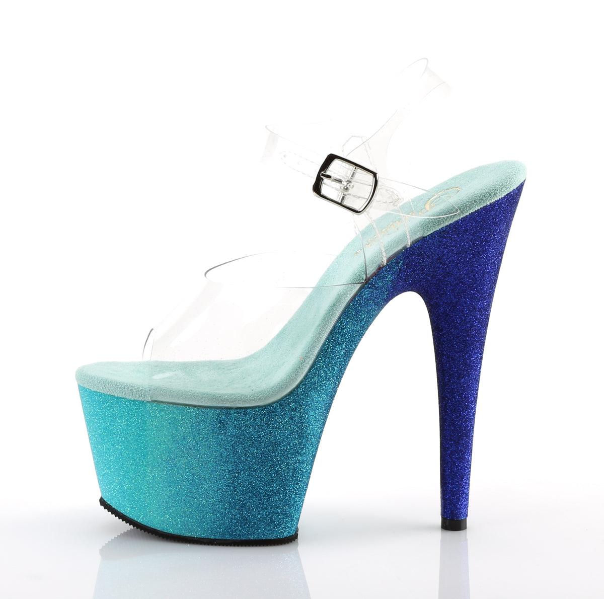 Pleaser Sandales pour femmes ADORE-708ombre CLR / Aqua-Blue Ombre