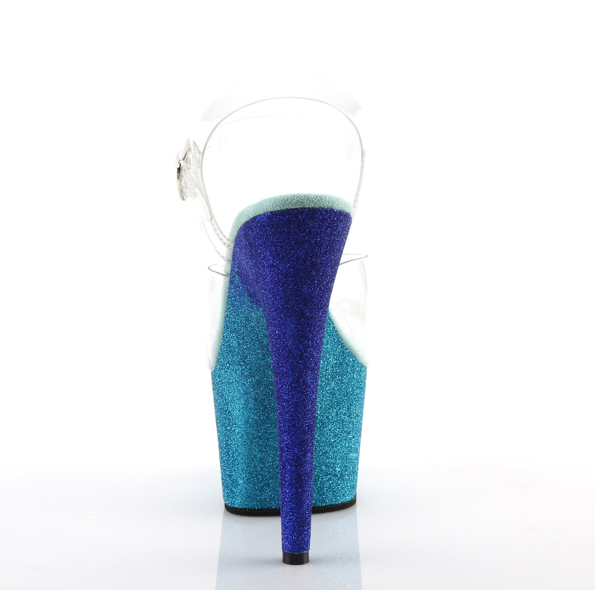 Pleaser Womens Sandals ADORE-708OMBRE Clr/Aqua-Blue Ombre