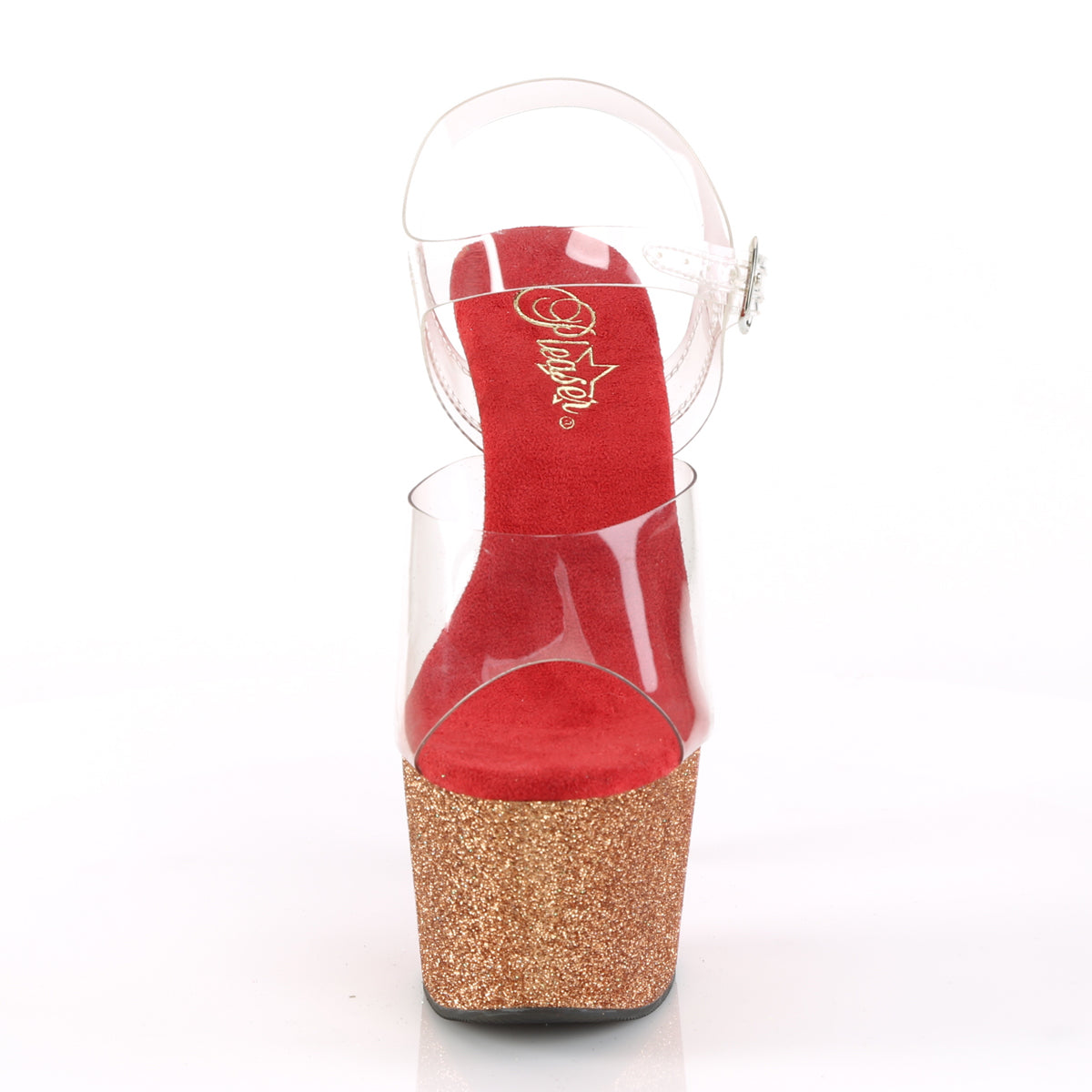 Pleaser Sandales pour femmes ADORE-708OMBRE CLR / Rose Gold-Rouge Ombre