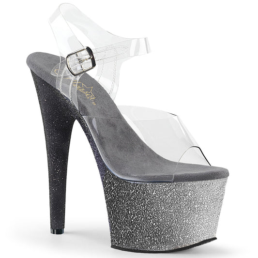 Pleaser Sandales pour femmes ADORE-708ombre CLR / SLV-BLK OMBRE