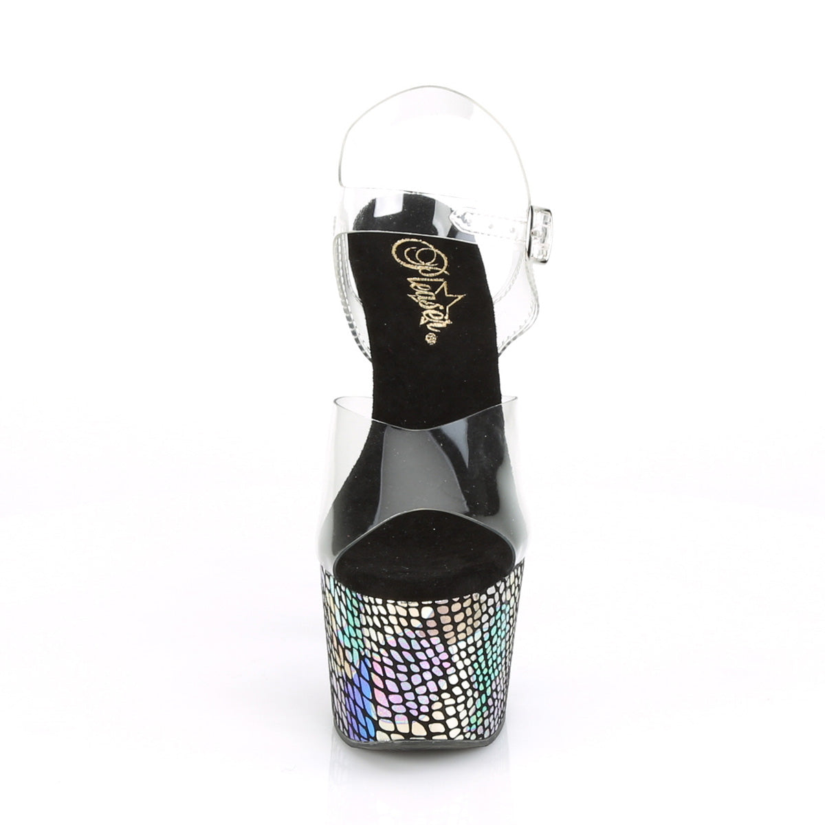 Pleaser Sandales pour femmes ADORE-708SP CLR / Violet Holo enveloppé