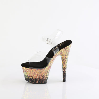 Pleaser   ADORE-708SS Clr/Blk-Dusty Blush Multi Glitter