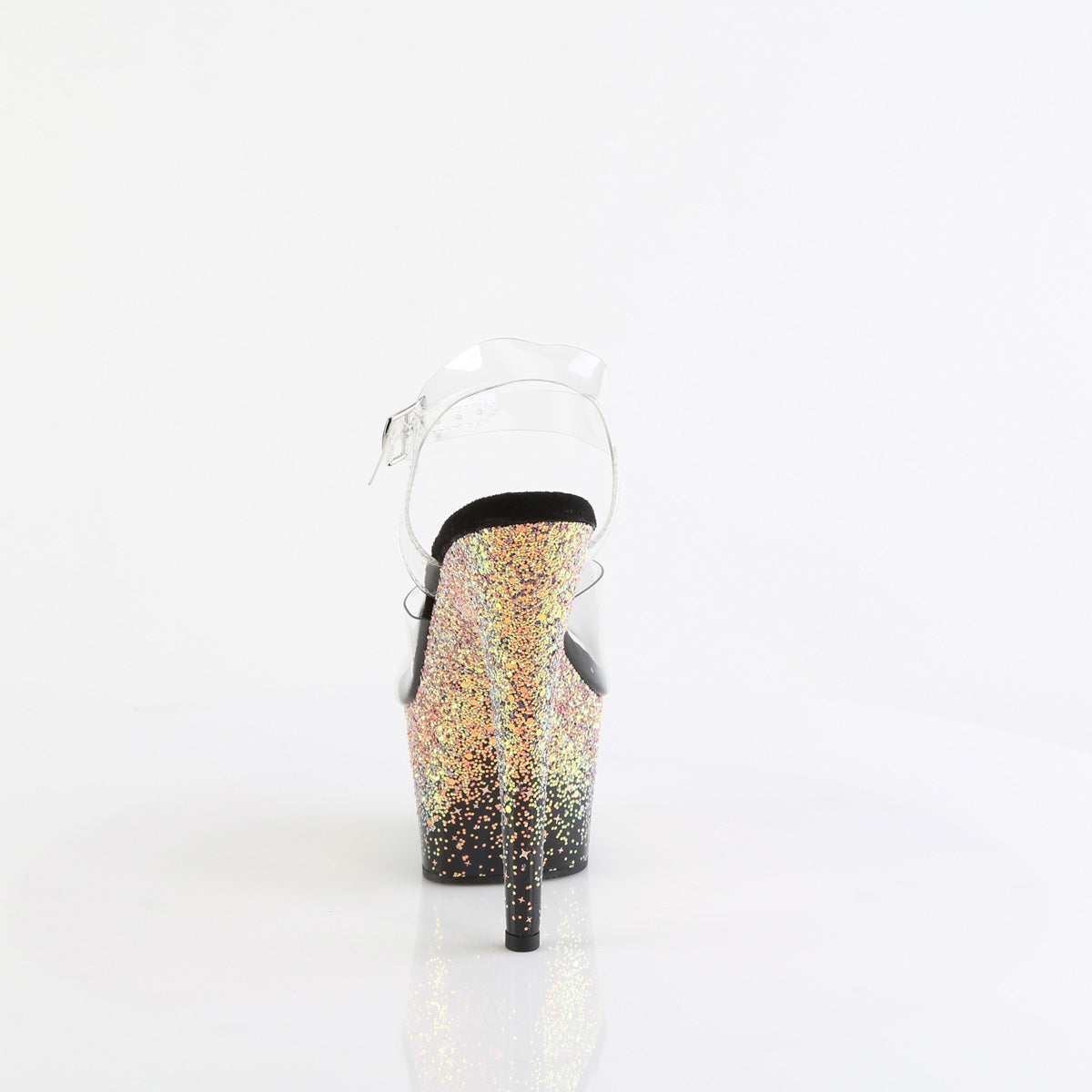 Pleaser   ADORE-708SS Clr/Blk-Dusty Blush Multi Glitter