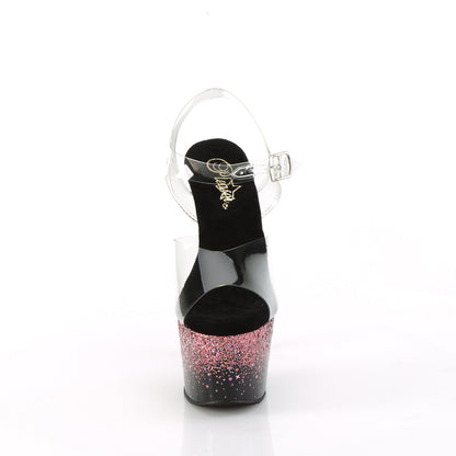 Pleaser   ADORE-708SS CLR / BLK-rose multi-paillettes