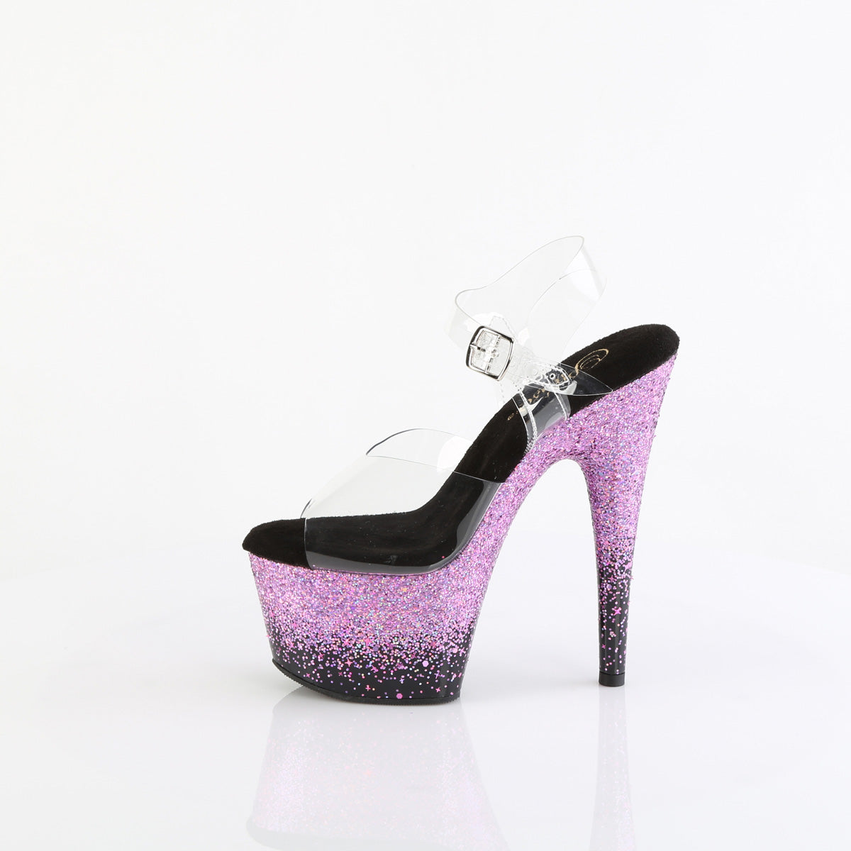 Pleaser   ADORE-708SS CLR / BLK-PURLE MULTITH