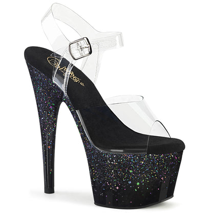 Pleaser   ADORE-708SS Clr/Blk Multi Glitter