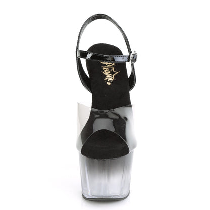 Pleaser Sandales pour femmes ADORE-708T-2 Smoke-Blk / Blk-CLR Ombre