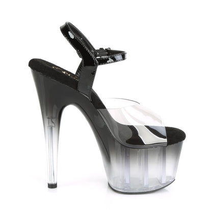 Pleaser Sandales pour femmes ADORE-708T-2 Smoke-Blk / Blk-CLR Ombre