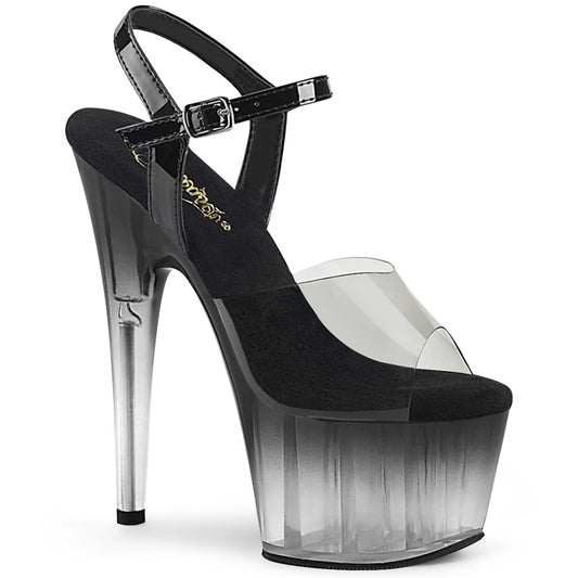 Pleaser Sandales pour femmes ADORE-708T-2 Smoke-Blk / Blk-CLR Ombre