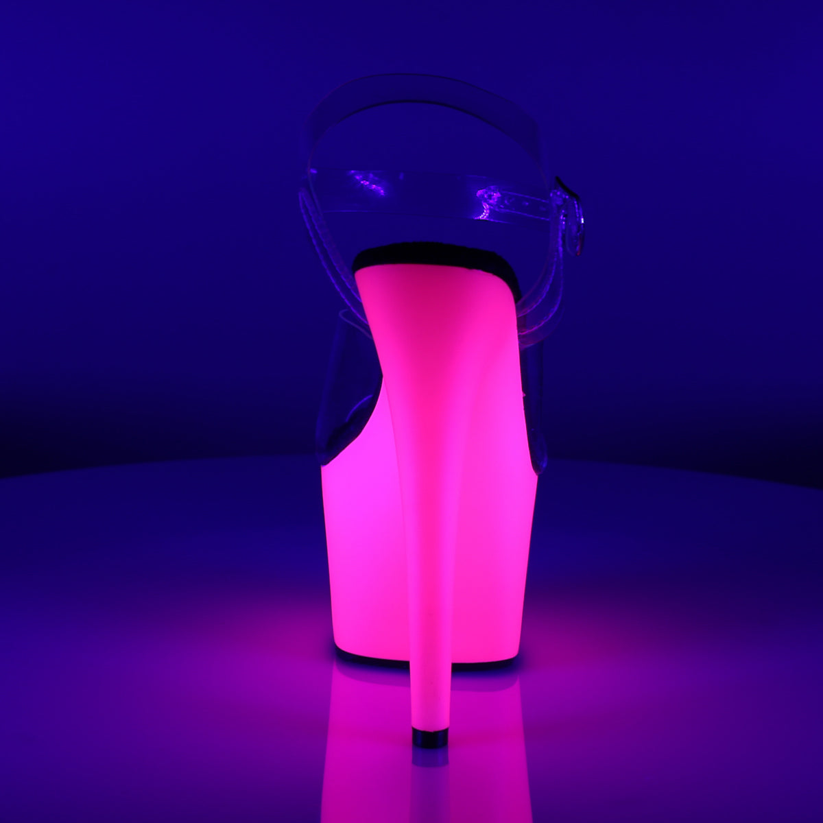Pleaser Womens Sandals ADORE-708UV Clr/Neon Pink
