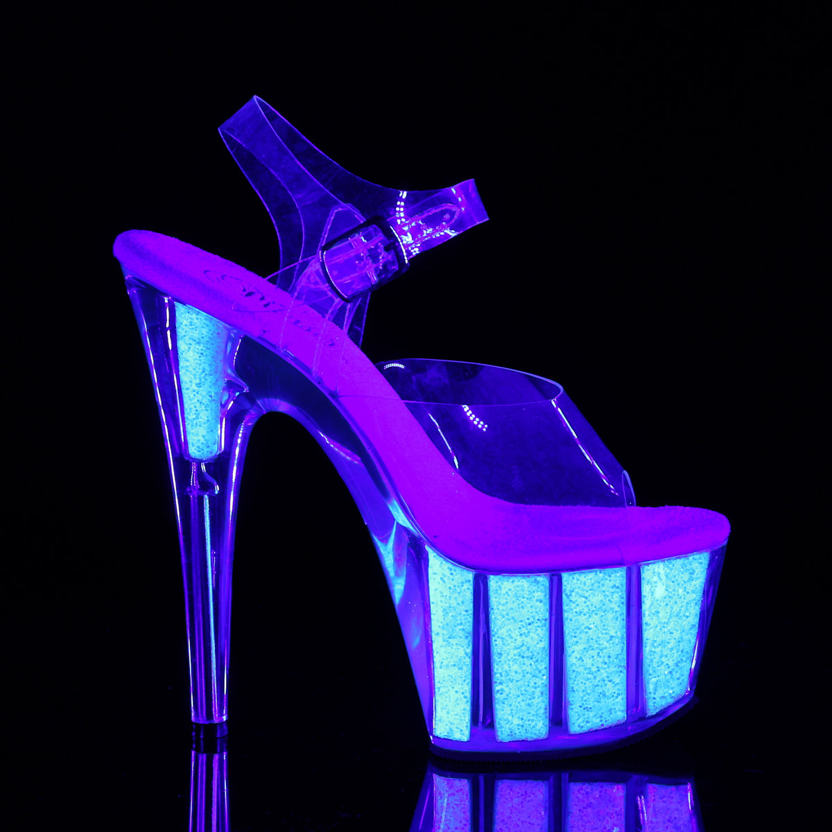 Pleaser Sandales pour femmes ADORE-708uvg CLR / NEON OPAL GLITTER