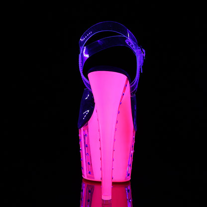 Pleaser Womens Sandals ADORE-708VLRS Clr/Neon H. Pink