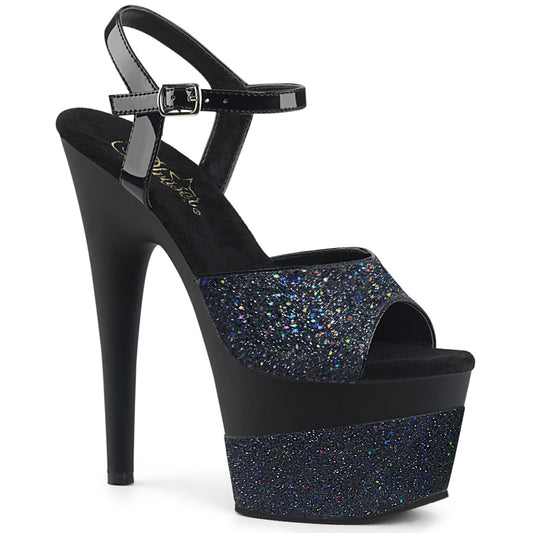 Pleaser Sandales pour femmes ADORE-709-2G BLK Multi Glitter / BLK MULTI GLITTER