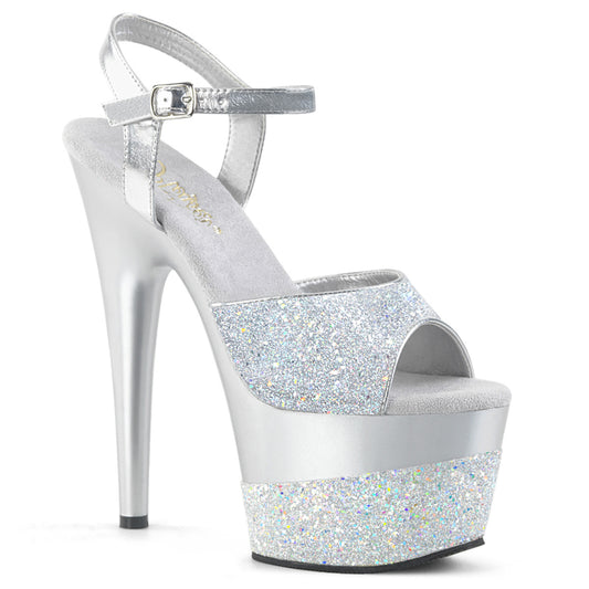 Pleaser Sandales pour femmes ADORE-709-2G SLV Multi Glitter / SLV Multi Glitter