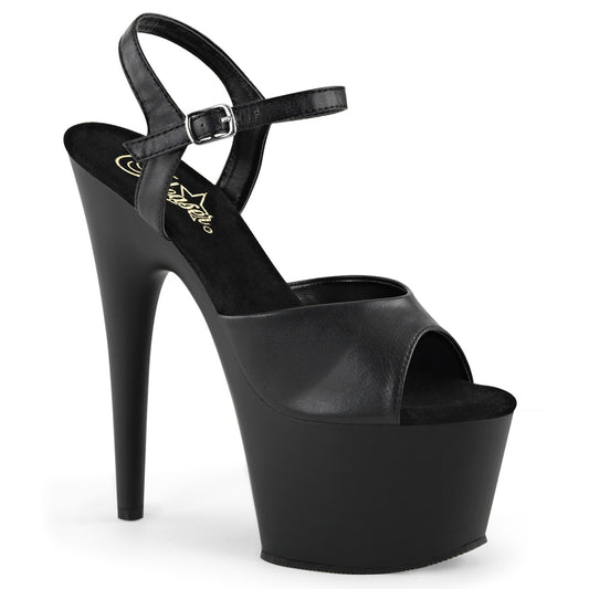 Pleaser Sandales pour femmes ADORE-709 Blk Faux Cuir / Blk Matte