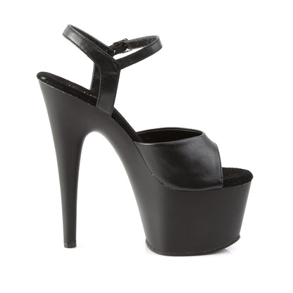 Pleaser Sandales pour femmes ADORE-709 Blk Faux Cuir / Blk Matte
