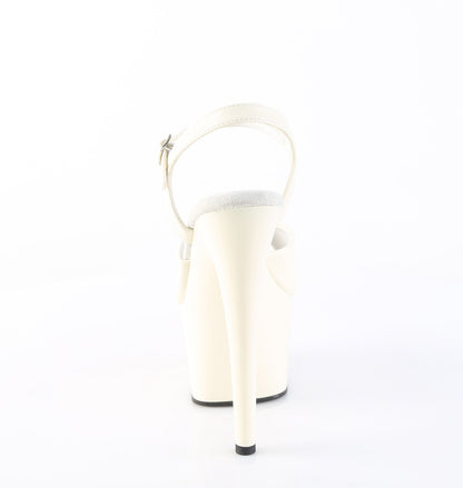 Pleaser Women's Platform Shoes ADORE-709 Off-Wht Faux Leather/Off-Wht Matte