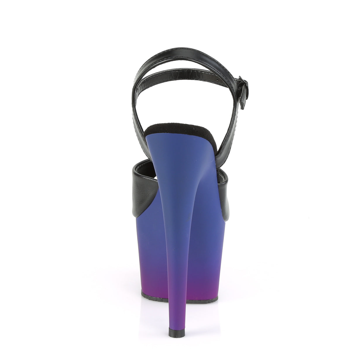 Pleaser Sandales pour femmes ADORE-709bp Blk Faux Cuir / Blue-Purple Ombre