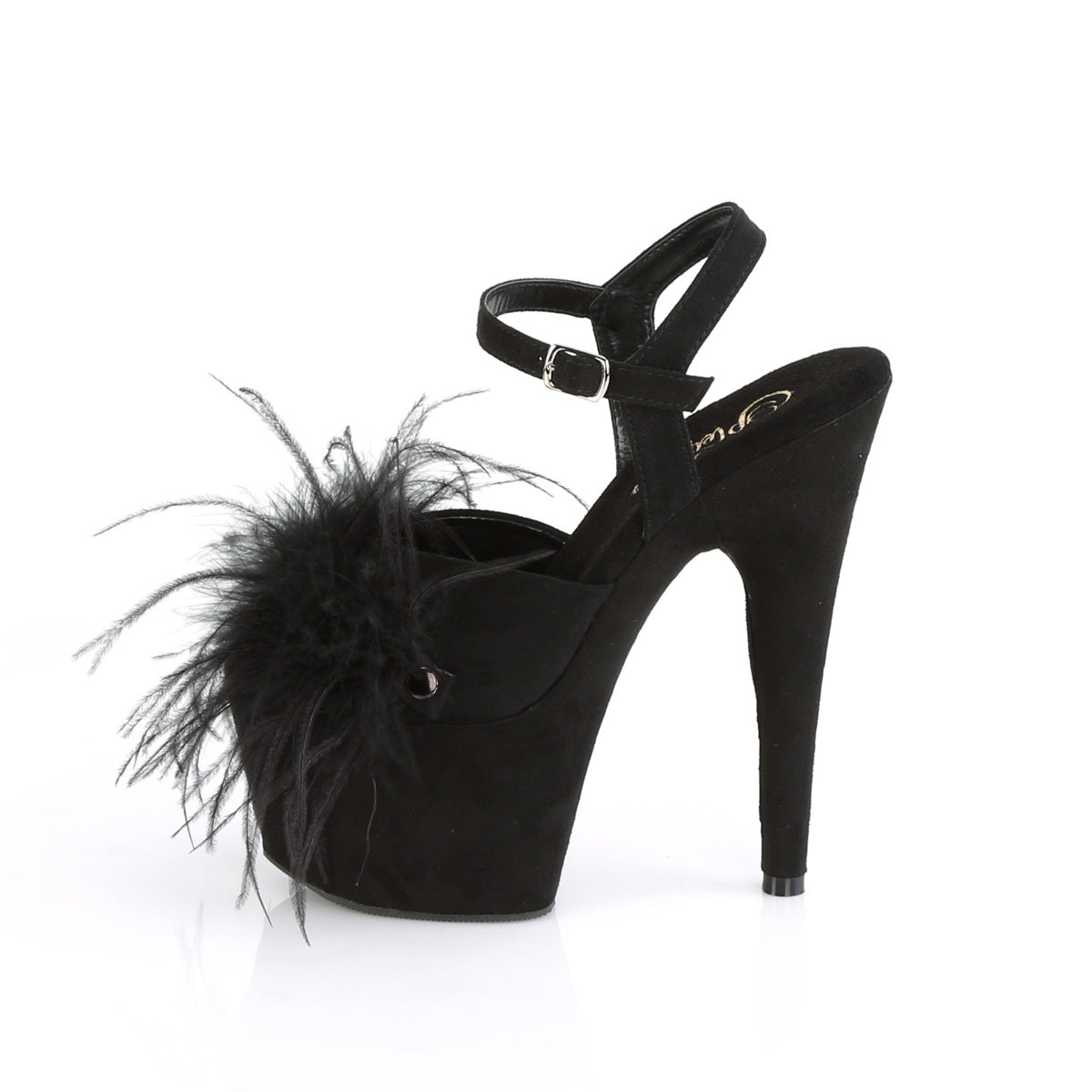 Pleaser Sandales pour femmes ADORE-709f BLK FAUX SUDE-PLASH / BLK FAUX SUDE