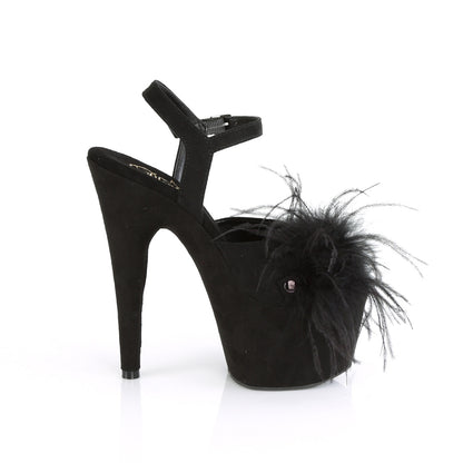 Pleaser Sandales pour femmes ADORE-709f BLK FAUX SUDE-PLASH / BLK FAUX SUDE