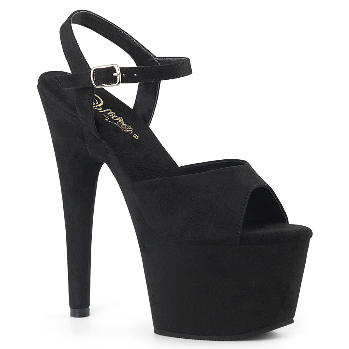 Pleaser Sandales pour femmes ADORE-709FS BLK FAUX SUDE / BLK FAUX SUEDE