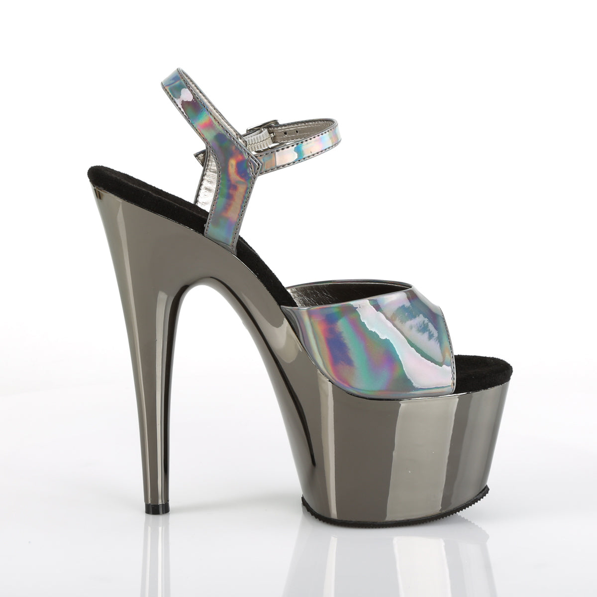 Pleaser Sandales pour femmes ADORE-709HGCH Hologramme d'étain / en étain chrome