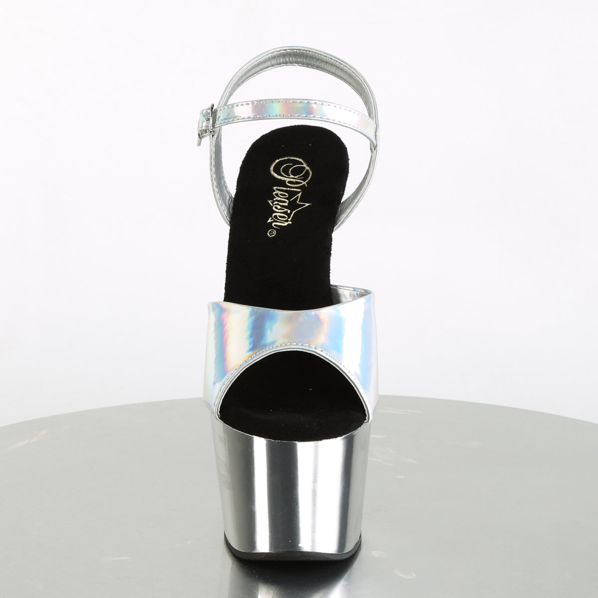 Pleaser Sandales pour femmes ADORE-709hgch SLV Hologramme / SLV Chrome