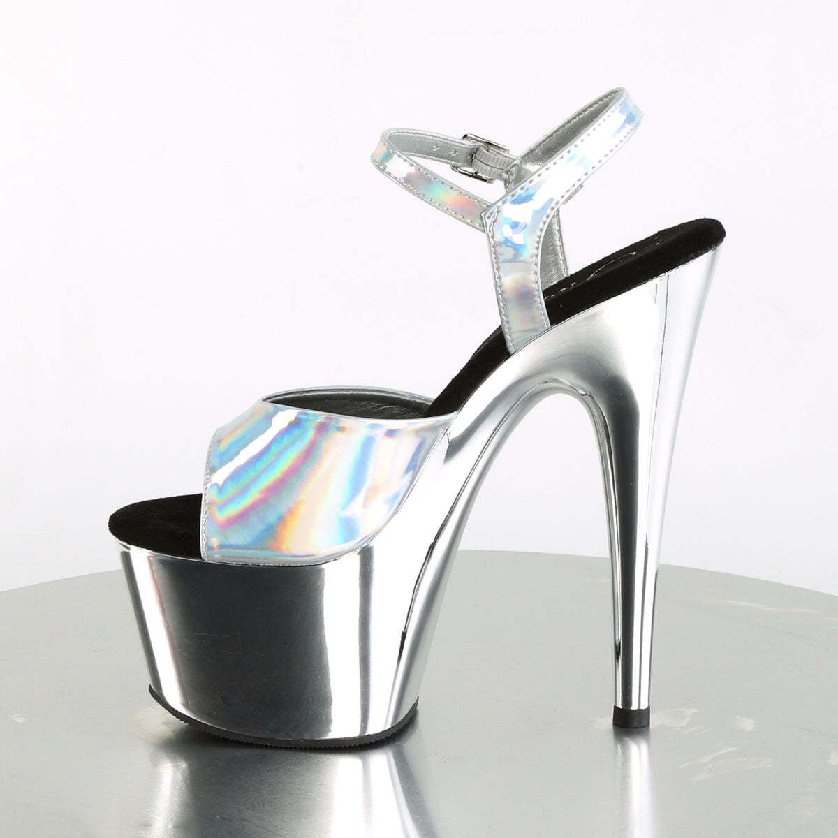 Pleaser Sandales pour femmes ADORE-709hgch SLV Hologramme / SLV Chrome
