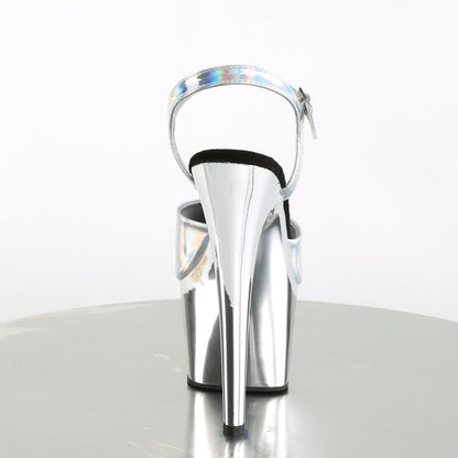 Pleaser Sandales pour femmes ADORE-709hgch SLV Hologramme / SLV Chrome