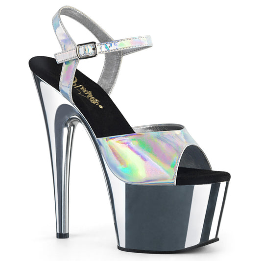 Pleaser Sandales pour femmes ADORE-709hgch SLV Hologramme / SLV Chrome
