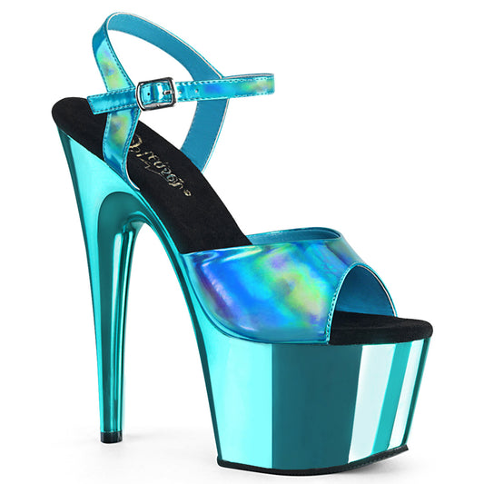 Pleaser Sandales pour femmes ADORE-709hgch hologramme turquoise / chrome turquoise