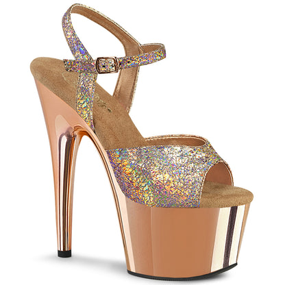 Pleaser  Des sandales ADORE-709hm Rose Gold Holo Métallique PU / Rose Or Chrome
