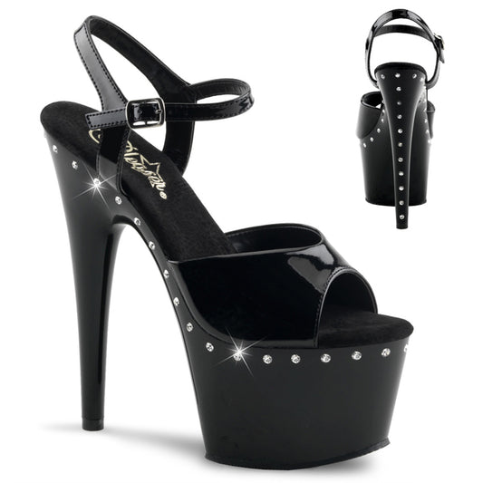 Pleaser Sandales pour femmes ADORE-709LS blk / blk