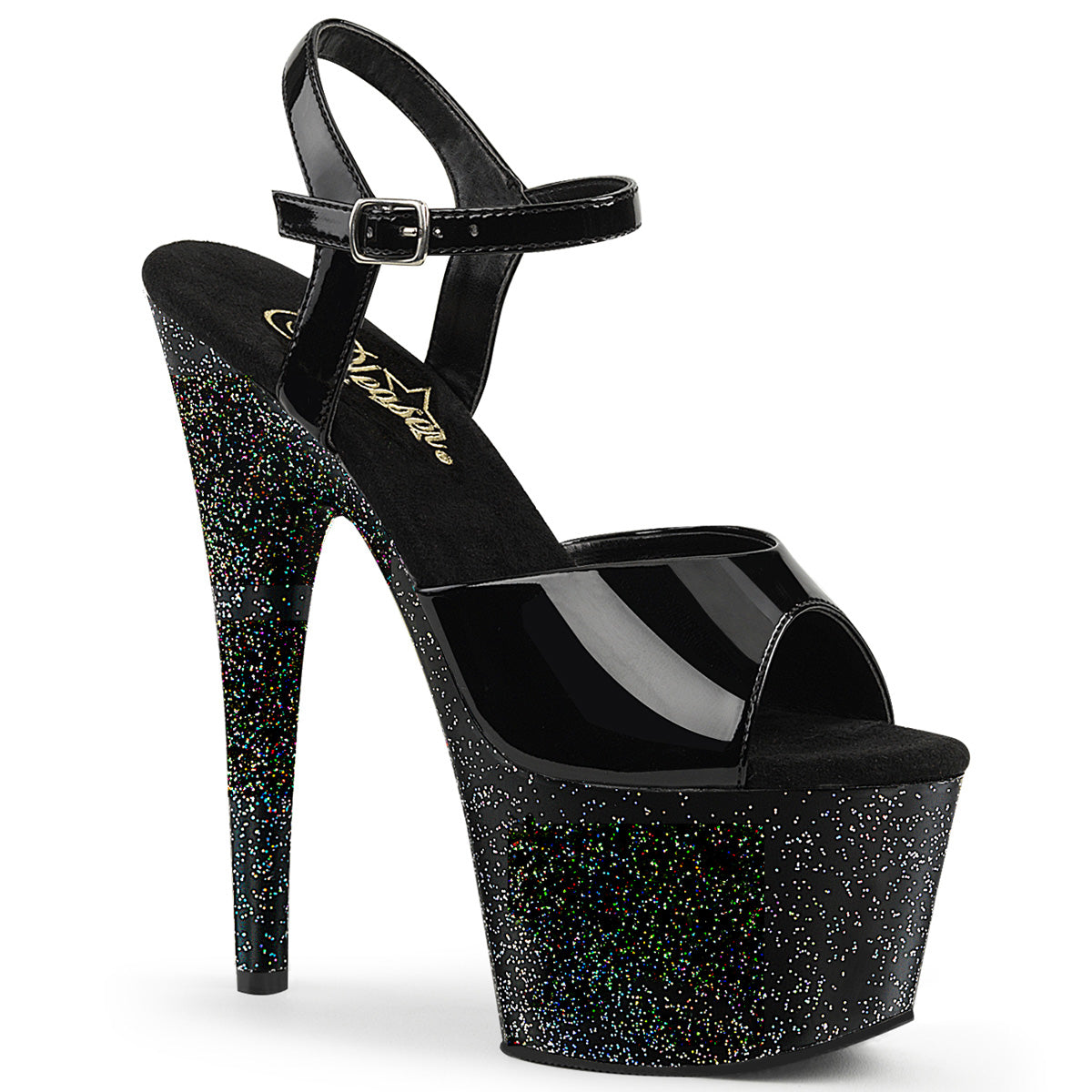 Pleaser Sandales pour femmes ADORE-709mg blk pat / blk