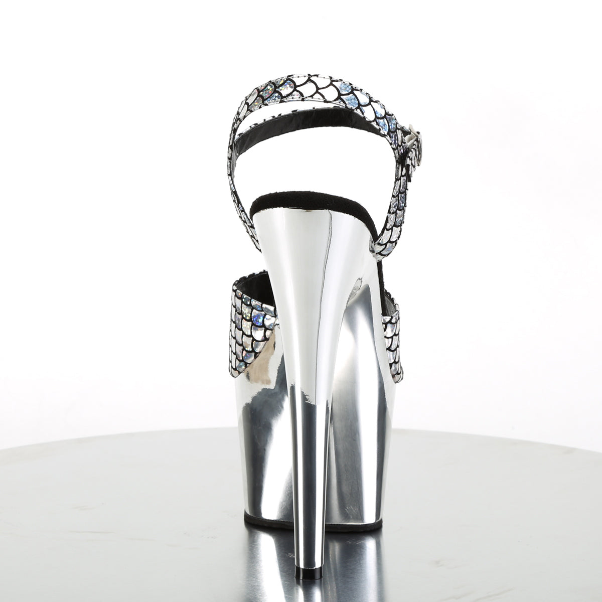 Pleaser Sandales pour femmes ADORE-709MSC SLV Hologramme / SLV Chrome