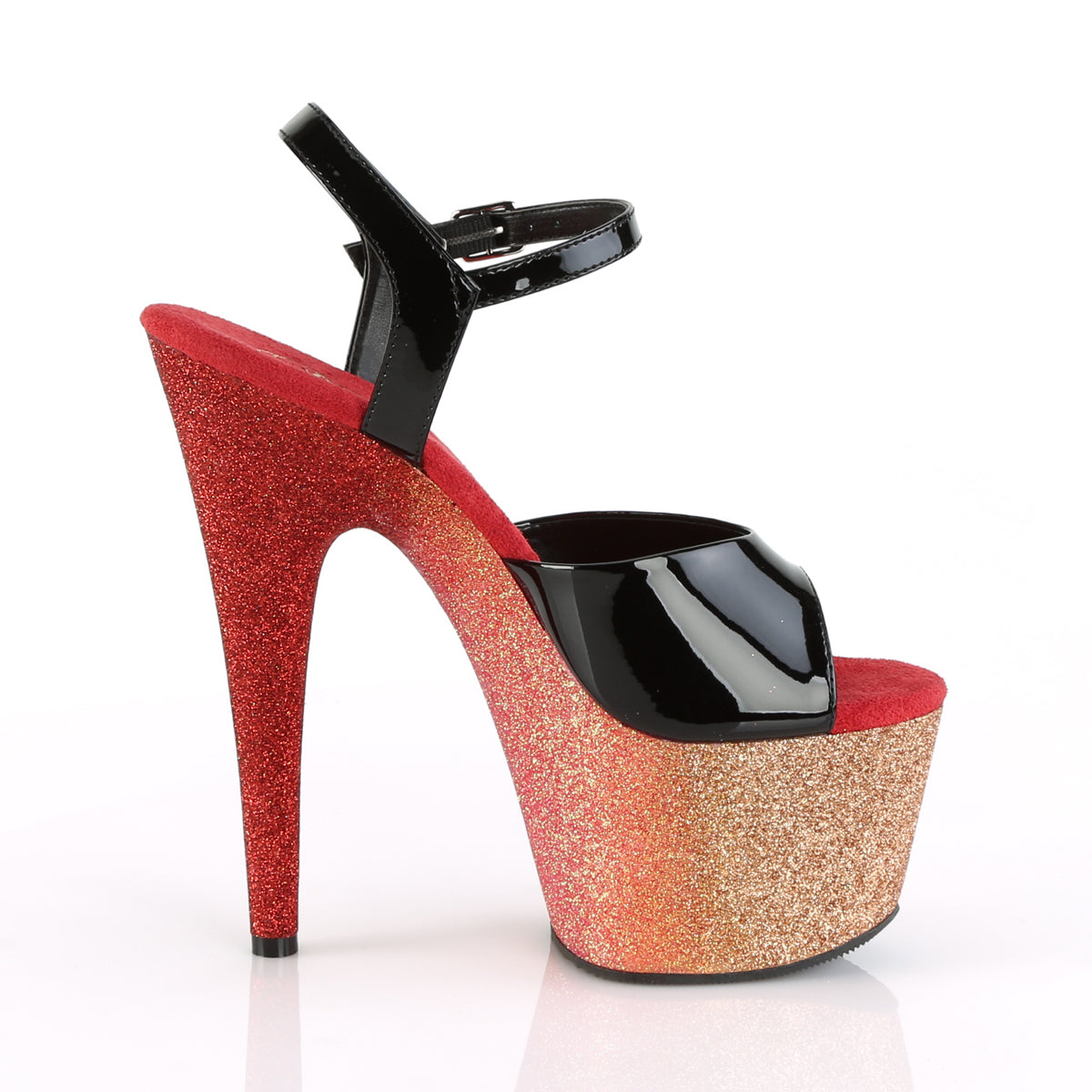 Pleaser Sandales pour femmes ADORE-709ombre blk / rose or-rouge ombre