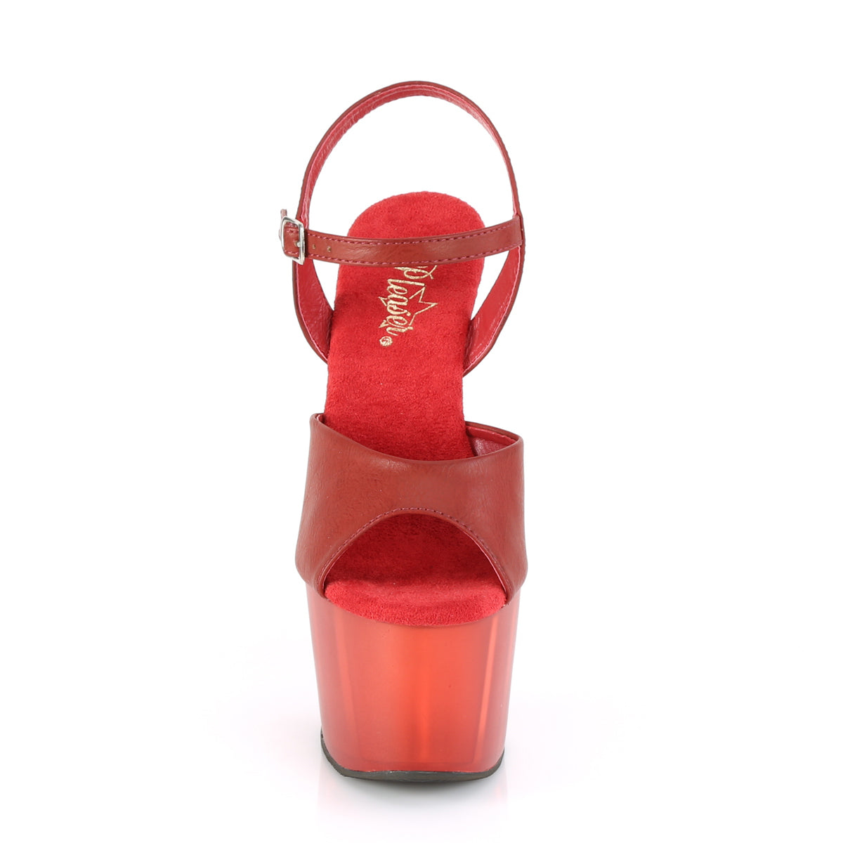 Pleaser Sandales pour femmes ADORE-709t en similicuir rouge / rouge givré