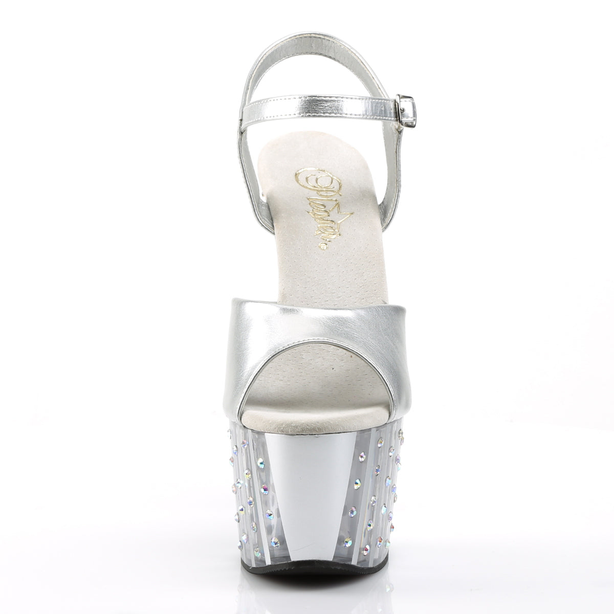 Pleaser Womens Sandals ADORE-709VLRS Slv Pu/Slv