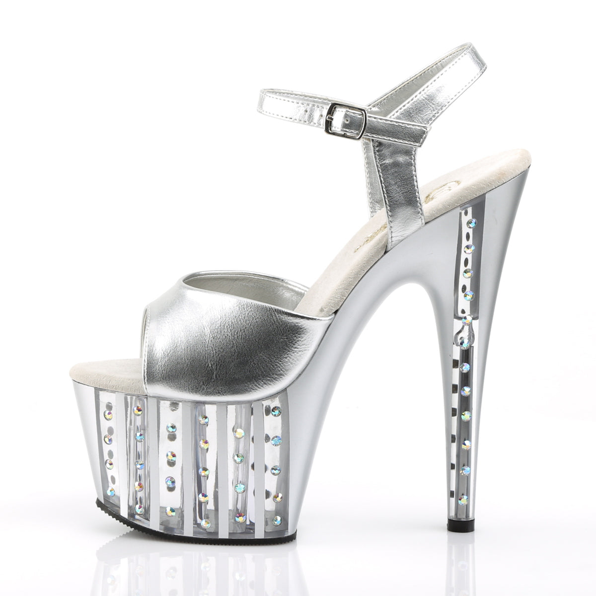 Pleaser Womens Sandals ADORE-709VLRS Slv Pu/Slv