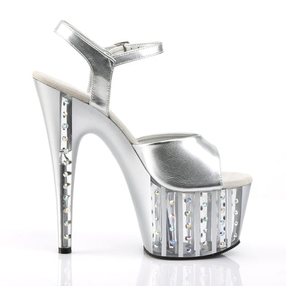 Pleaser Womens Sandals ADORE-709VLRS Slv Pu/Slv