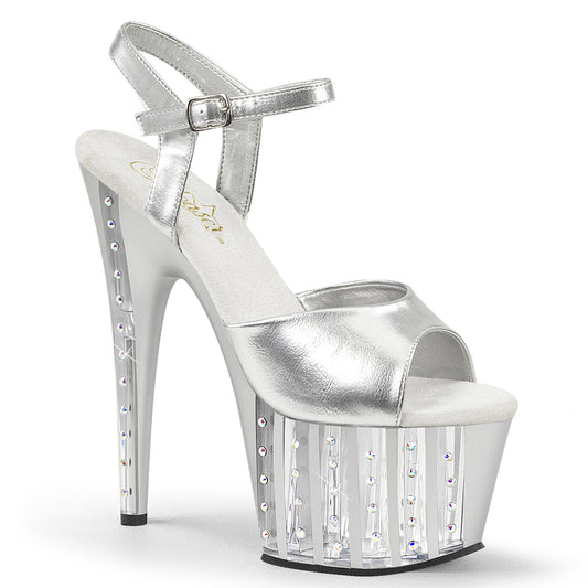 Pleaser Womens Sandals ADORE-709VLRS Slv Pu/Slv