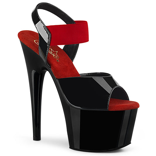 Pleaser Aux femmes  ADORE-714 bande élastique Blk Pat-Red / blk