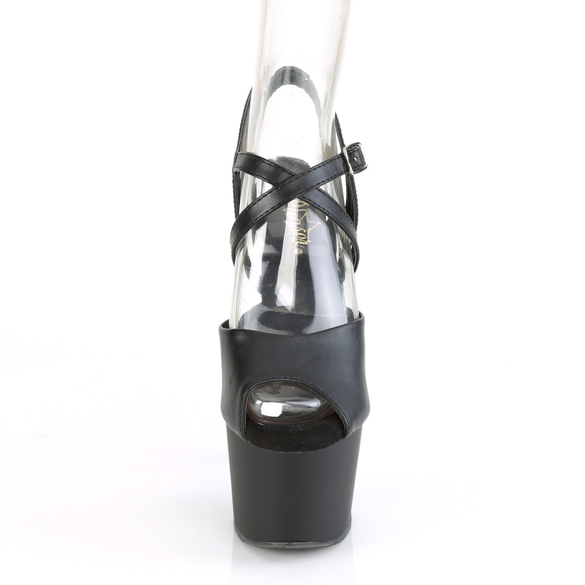 Pleaser Sandales pour femmes ADORE-724 Blk Faux Cuir / Blk Matte