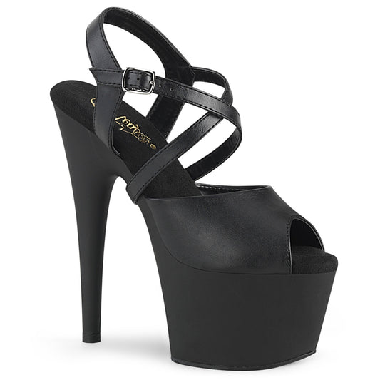 Pleaser Sandales pour femmes ADORE-724 Blk Faux Cuir / Blk Matte